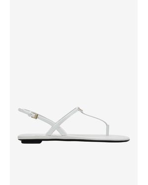 Prada Patent Leather Thong Sandals - White