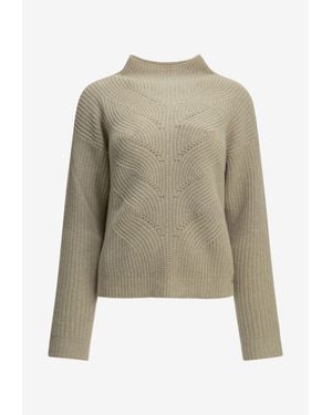 Herno Wool Turtleneck Knit Sweater - Natural
