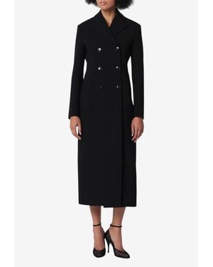 Alaïa Double-Breasted Tailored Wool Coat - Black