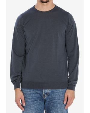 John Smedley Lundy Knitted Crewneck Sweater - Grey