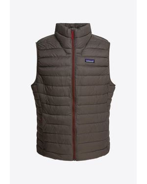 Patagonia Logo Patch Down Gilet - Brown