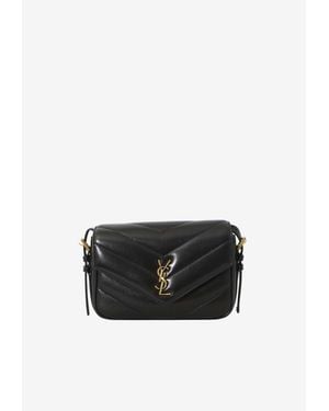 Saint Laurent Loulou Toy Quilted Lambskin Shoulder Bag - Black
