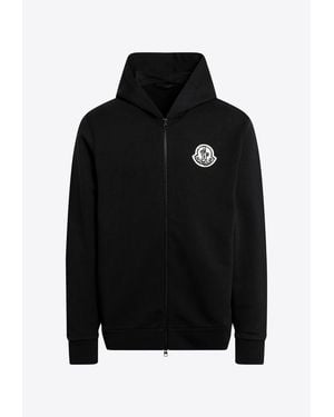 Moncler Logo Patch Zip-Up Hoodie - Black