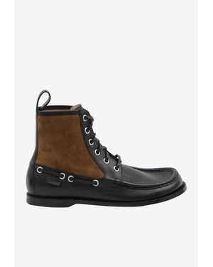 Loewe Campo Leather And Suede Boots - Brown