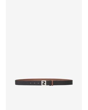 Fendi Reversible Ff Buckle Belt - White