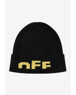 Off-White c/o Virgil Abloh Logo Ribbed Beanie - Black