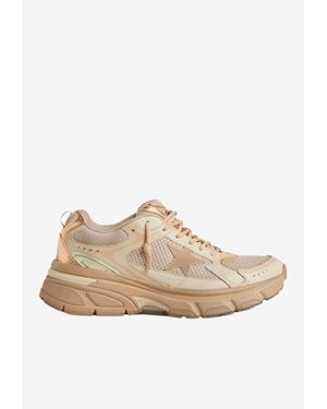 Golden Goose Lightstar Leather And Mesh Low-Top Sneakers - Natural
