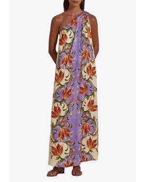 Dahlia Bianca Jolie Floral Maxi Dresses - White