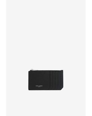 Saint Laurent Fragments Zip Cardholder - White