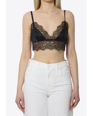Dolce & Gabbana V-Neck Lace Bralette - Black