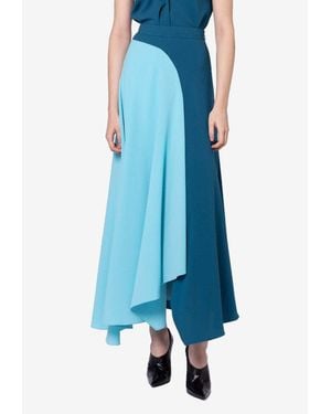 ROKSANDA Asha Asymmetric Crepe Maxi Skirt - Blue