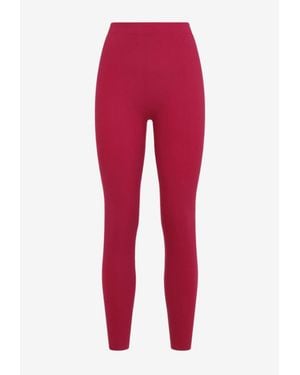 Wolford Slash Elastic-Waist Leggings - Red