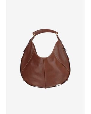 Saint Laurent Medium Mombasa Leather Hobo Bag - Brown