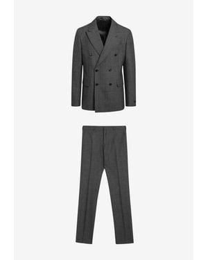 Prada Double-Breasted Wool Suit - Gray