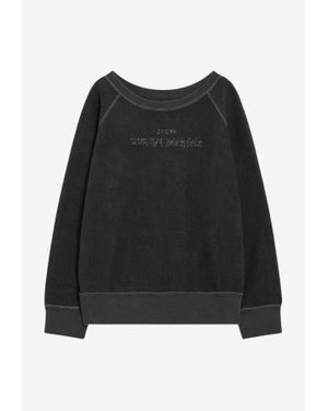 Maison Margiela Logo Embroidered Sweatshirt - Black