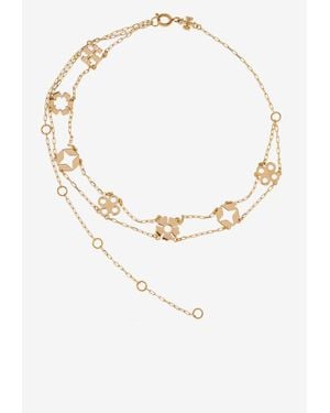 Tory Burch Kira Clover Two-Layer Choker - White