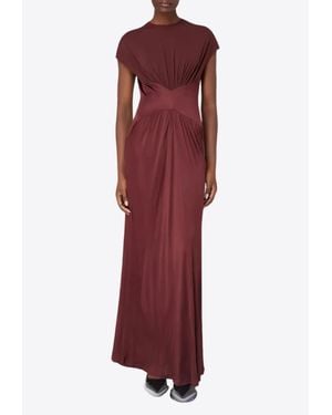 Galvan London Cascading Draped Maxi Dress - Red