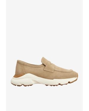 Tod's Sporty Suede Loafers - Natural