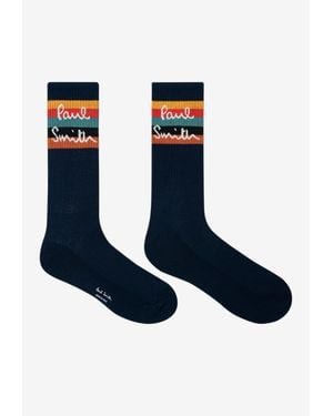 Paul Smith Gurensey Striped Sport Socks - Blue