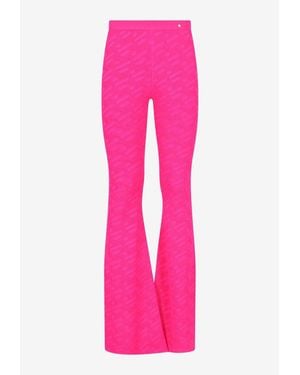 Versace Logo Pattern Flared Pants - Pink
