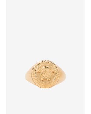 Versace Medusa Head Brass Ring - White