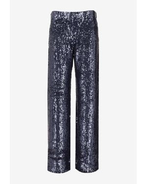 P.A.R.O.S.H. Sequined Wide-Leg Pants - Blue