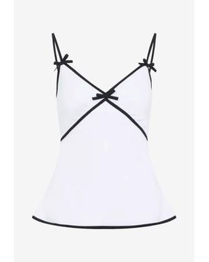 Moschino Bow Sleeveless Flared Top - White