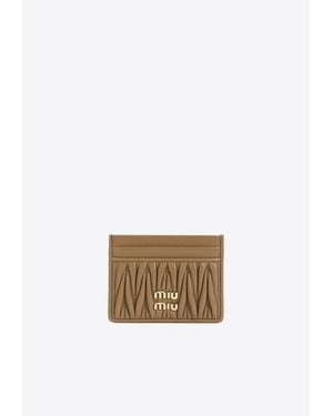 Miu Miu Matelassé Nappa Leather Cardholder - White