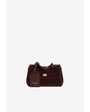 Dolce & Gabbana Mini My Sicily Velvet Top Handle Bag - Red