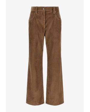Brunello Cucinelli Flared Corduroy Pants - Brown