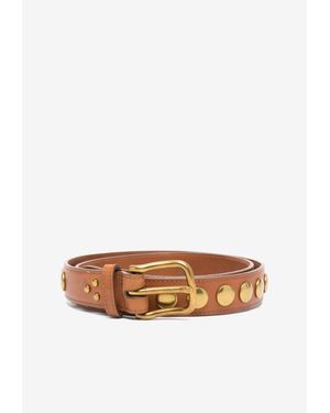 Jérôme Dreyfuss Festival Calf Leather Riveted Belt - White
