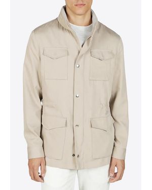 Eleventy Field Buttoned Jacket - Gray