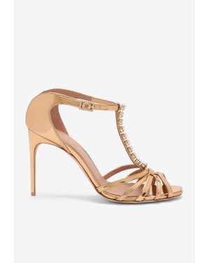 Malone Souliers Erika 90 Crystal-Embellished Leather Sandals - Pink