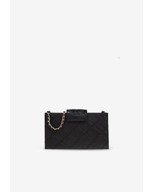Tory Burch Mini Fleming Chain Clutch - White