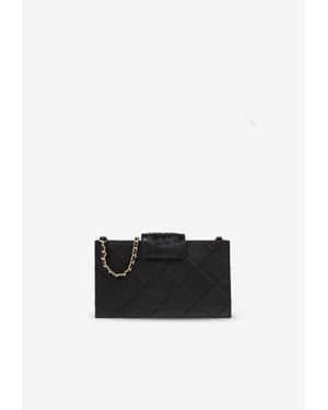 Tory Burch Mini Fleming Chain Clutch - White