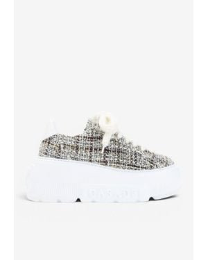 Casadei Nexus Bouclé Platform Sneakers - White
