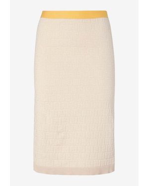 Fendi Monogram Midi Skirt - Natural