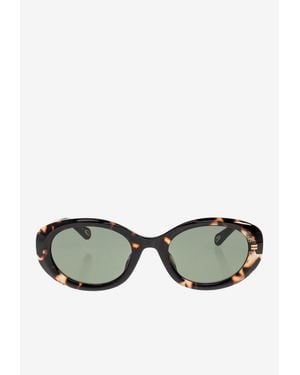 Chloé Marcie Oval Sunglasses - Green