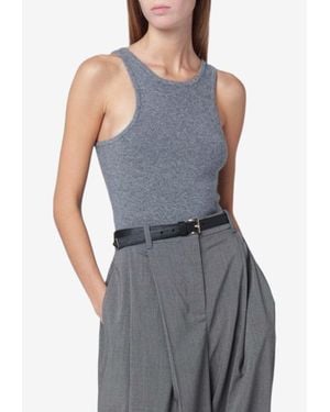 Almada Label Luna Wool-Blend Top - Blue