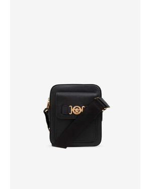 Versace Medusa Biggie Leather Crossbody Bag - Black