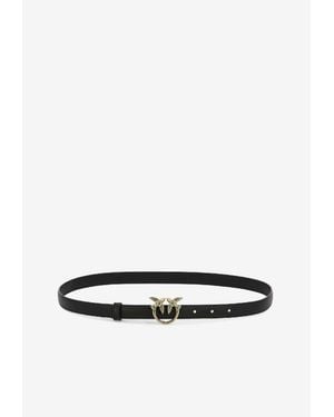 Pinko Love Birds Thin Leather Belt - White