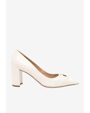Ferragamo Tillya 70 Leather Pumps - White