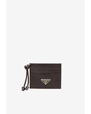 Prada Triangle Logo Cardholder - White
