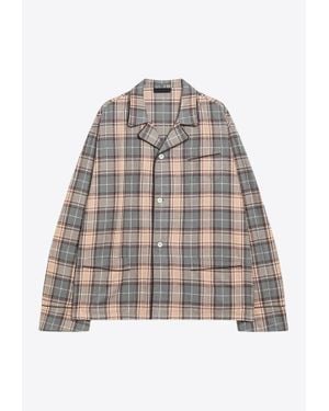 Prada Checked Long-Sleeved Shirt - Gray
