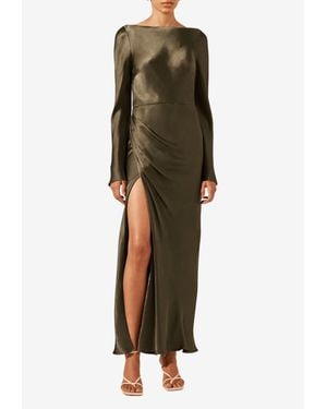 Shona Joy La Lune Flared-Sleeve Maxi Dress - Green