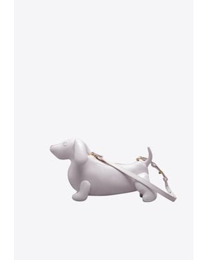 Thom Browne Baby Hector Grained Leather Shoulder Bag - White