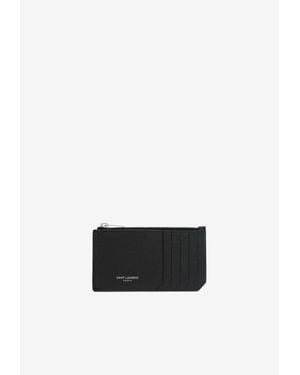 Saint Laurent Fragments Zip Cardholder - White