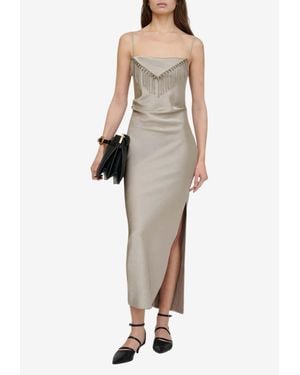 Nanushka Rachana Crisp Satin Midi Dress - Natural