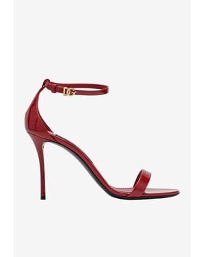 Dolce & Gabbana Keira 90 Patent Leather Sandals - Pink