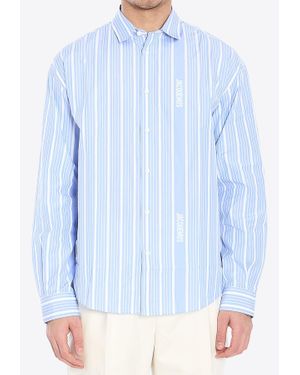 Jacquemus Simon Stripe Poplin Shirt - Blue